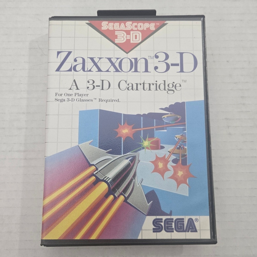 Zaxxon 3D Sega Master System 1988 CIB Complete In Box Segascope 3-D Tested Game